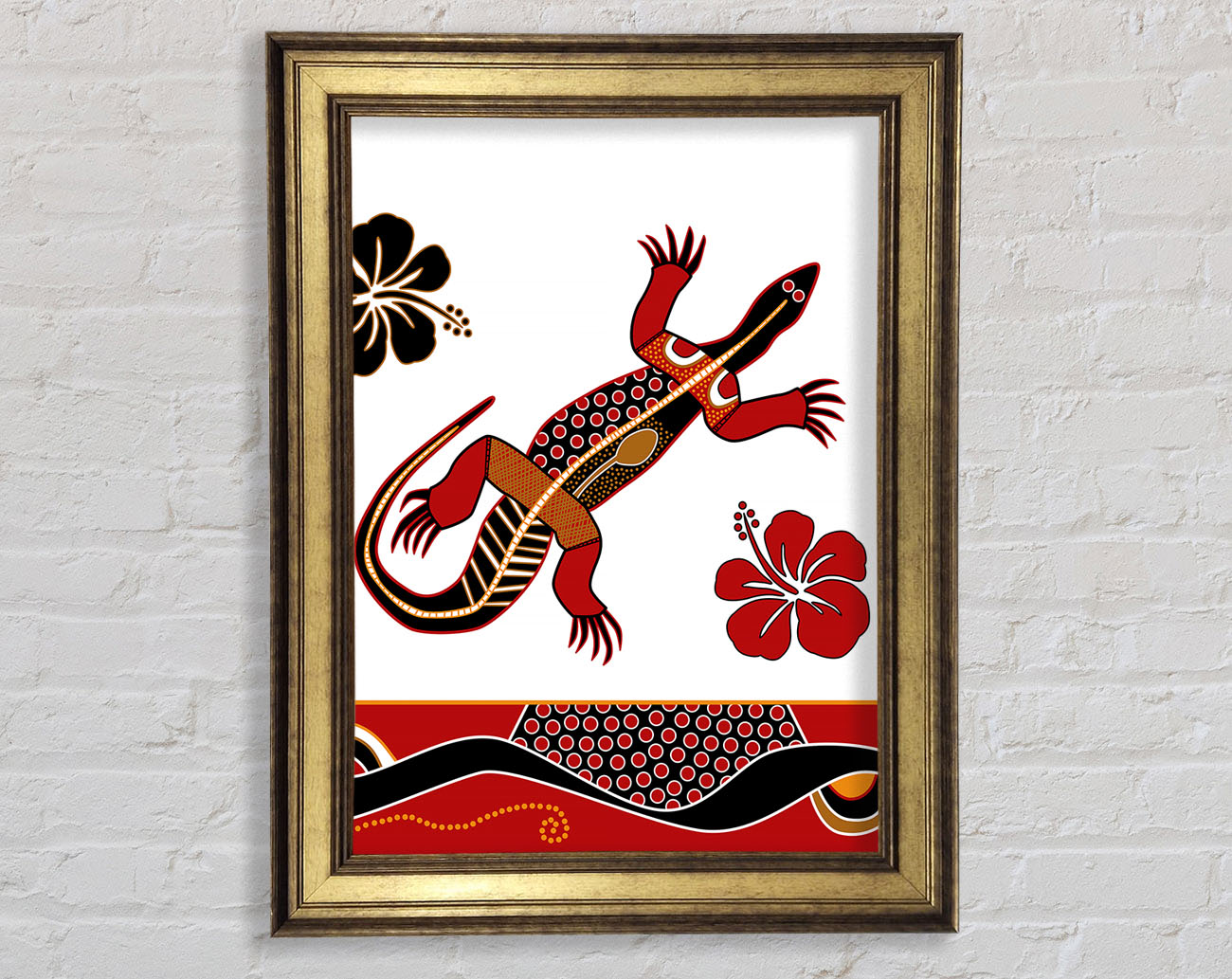 Aboriginal Lizard 1 Framed Print