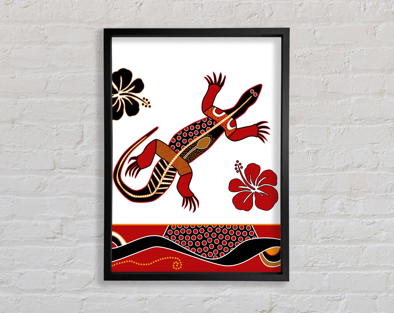Aboriginal Lizard 1 Framed Print