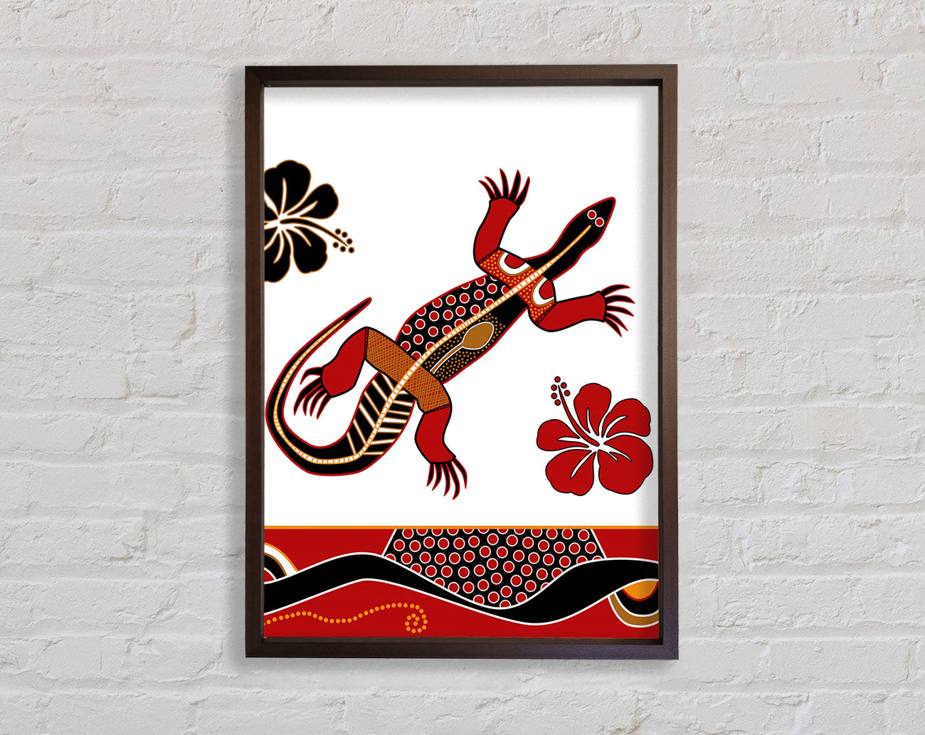 Aboriginal Lizard 1 Framed Print