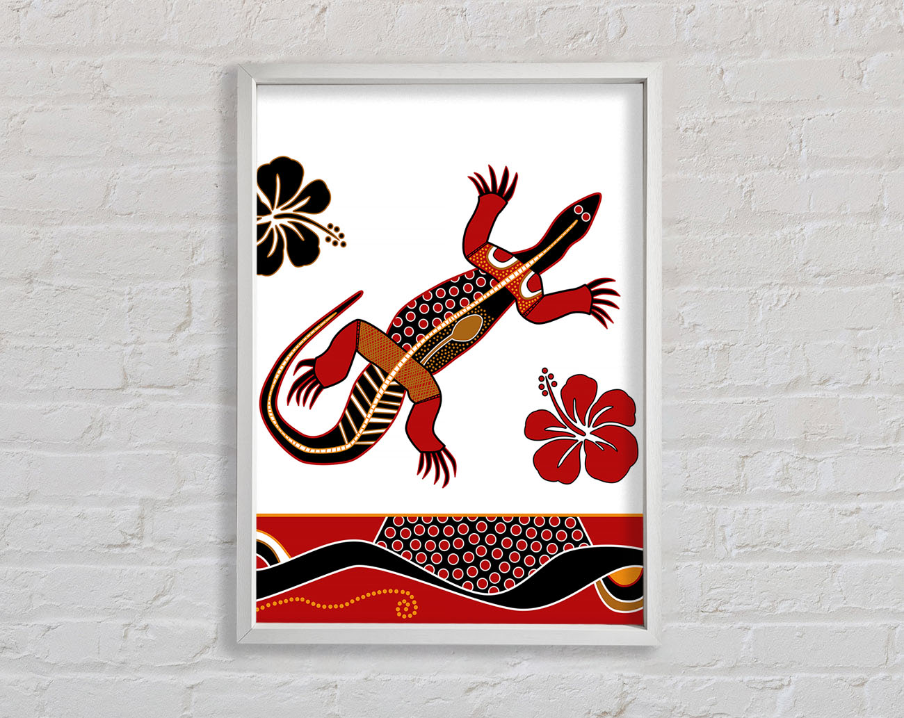 Aboriginal Lizard 1 Framed Print