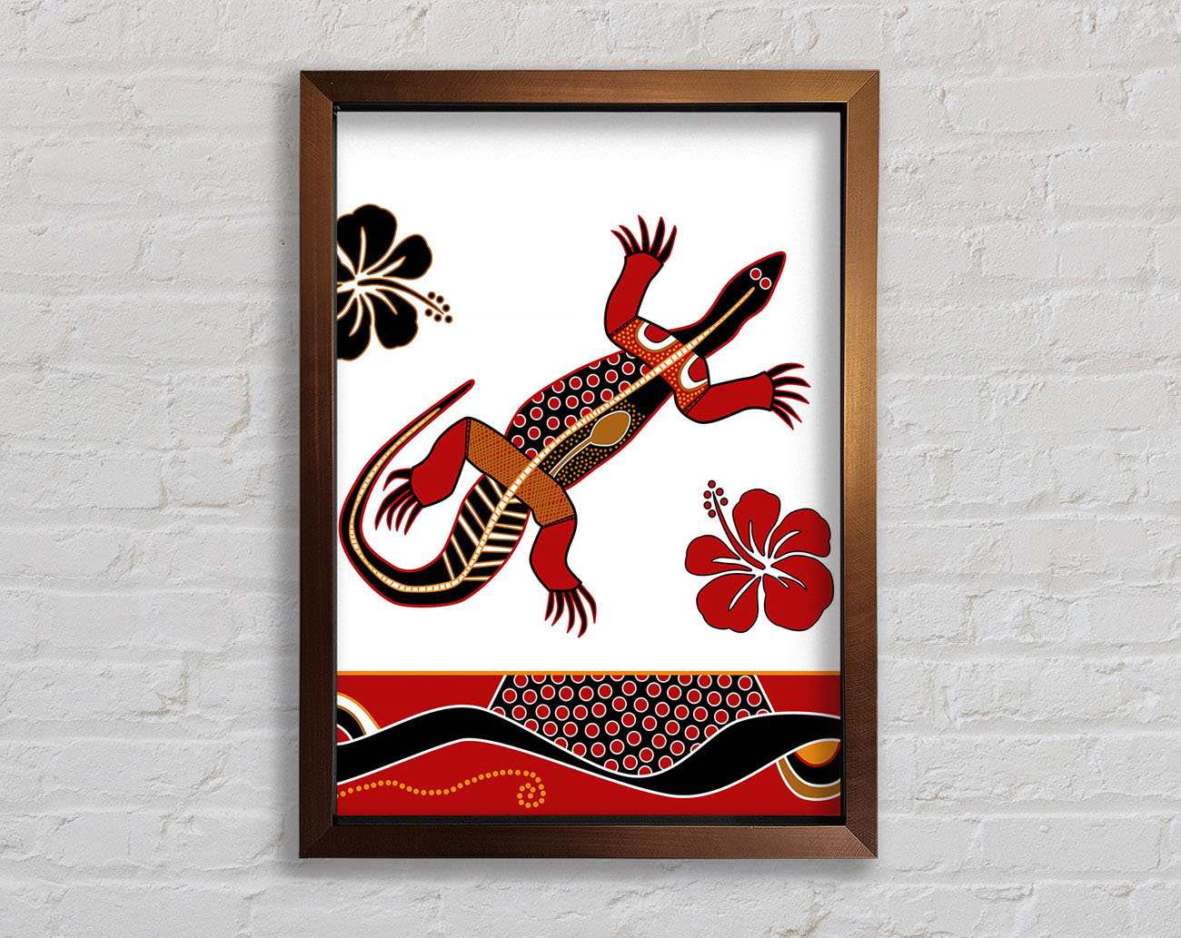 Aboriginal Lizard 1 Framed Print