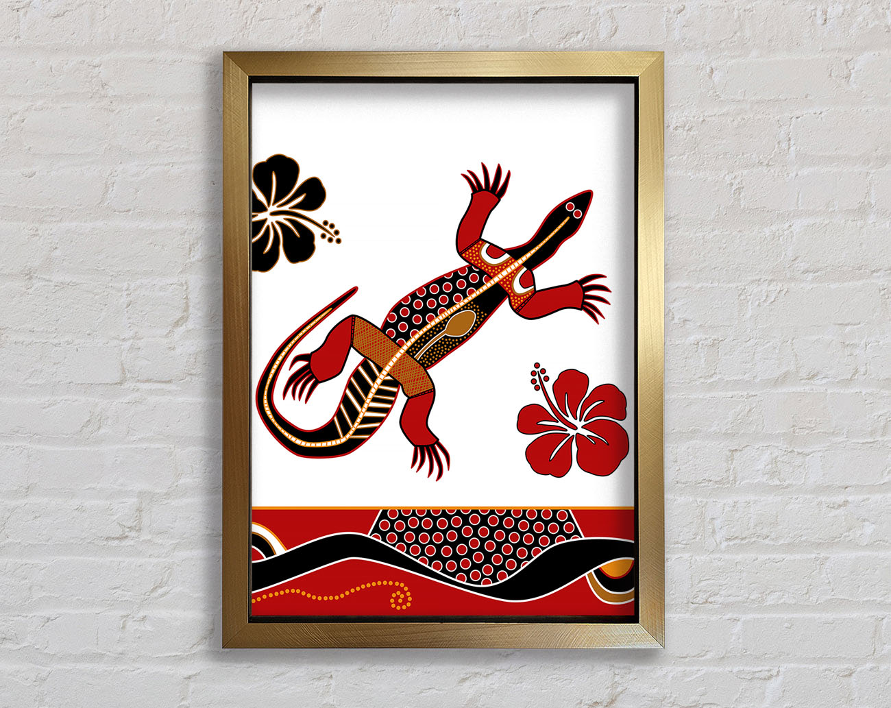 Aboriginal Lizard 1 Framed Print