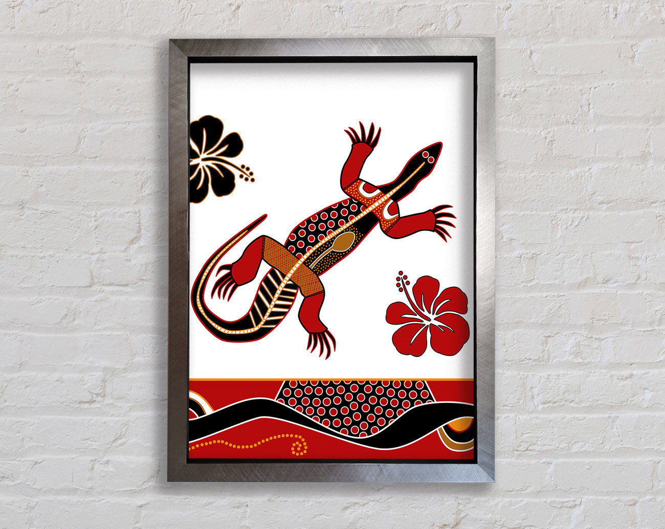 Aboriginal Lizard 1 Framed Print