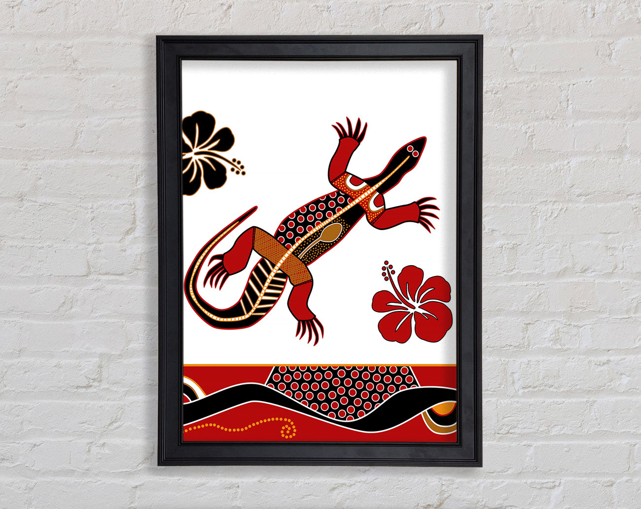 Aboriginal Lizard 1 Framed Print