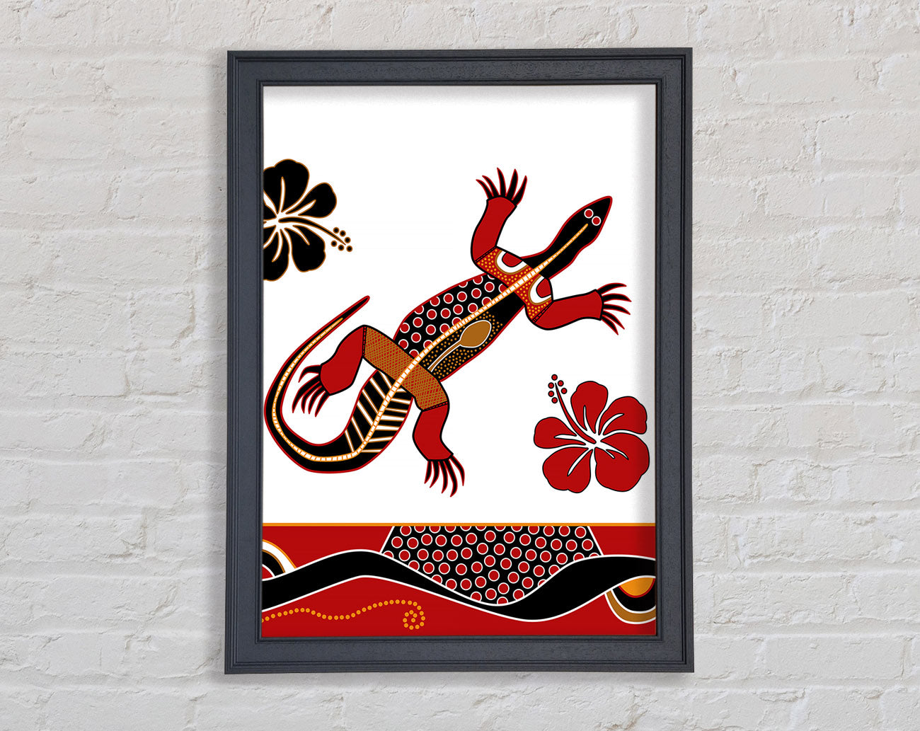 Aboriginal Lizard 1 Framed Print