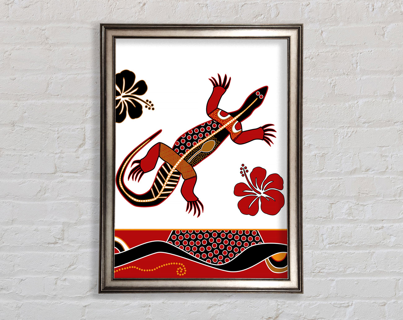 Aboriginal Lizard 1 Framed Print