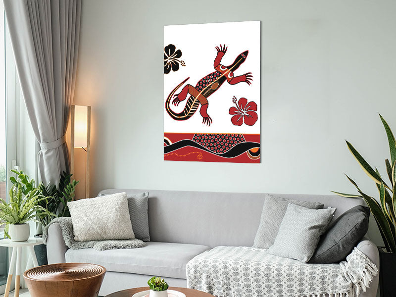 Aboriginal Lizard 1 Metal Print