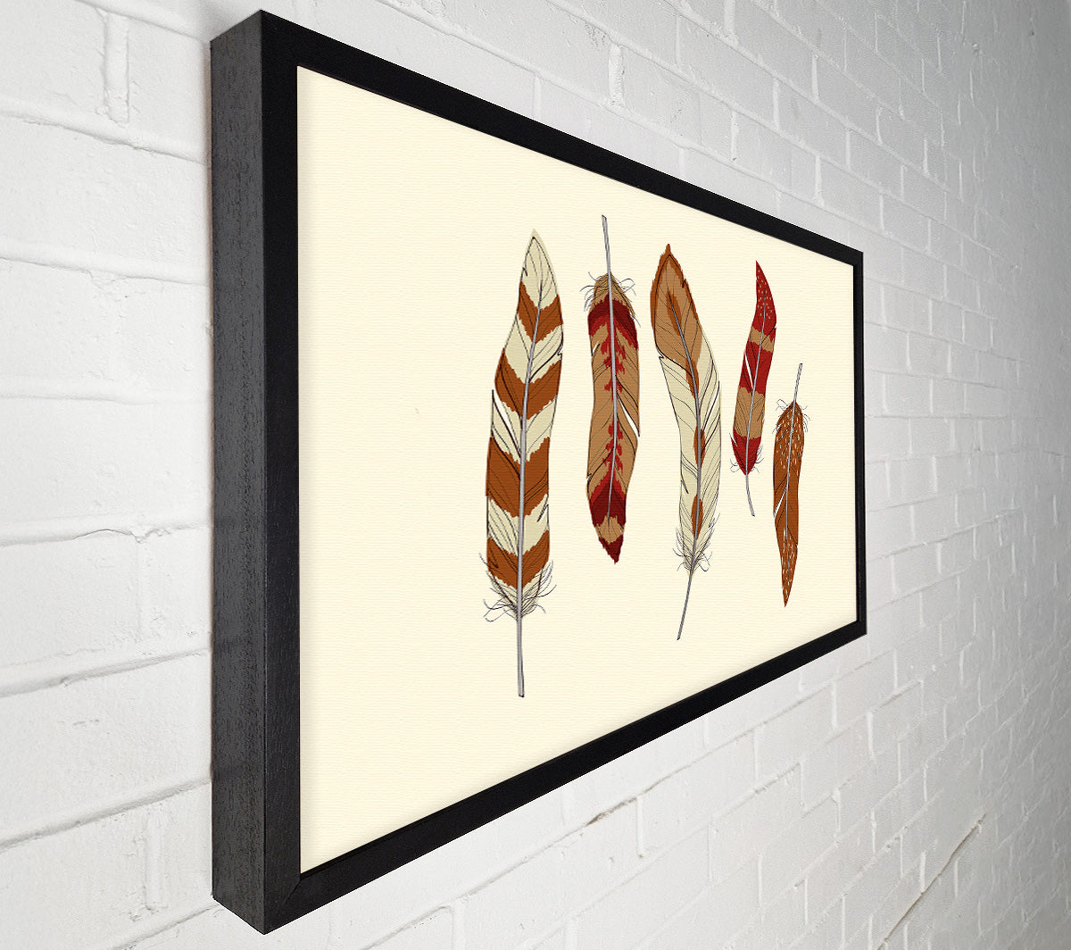 Red Indian Feathers Canvas Wall Art
