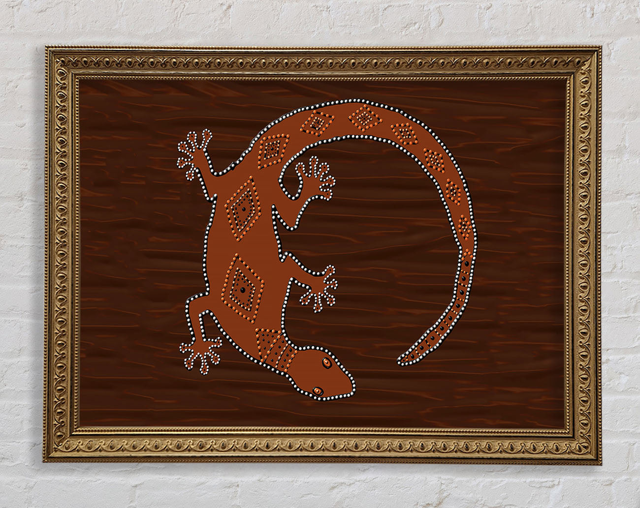 Aboriginal Lizard 2 Framed Print