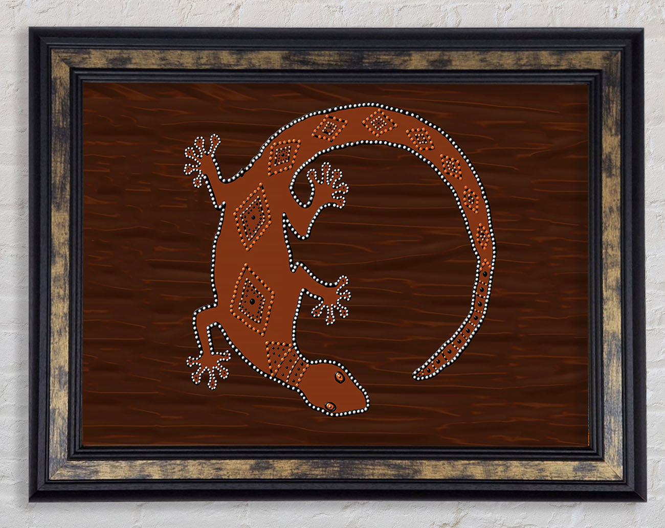 Aboriginal Lizard 2 Framed Print