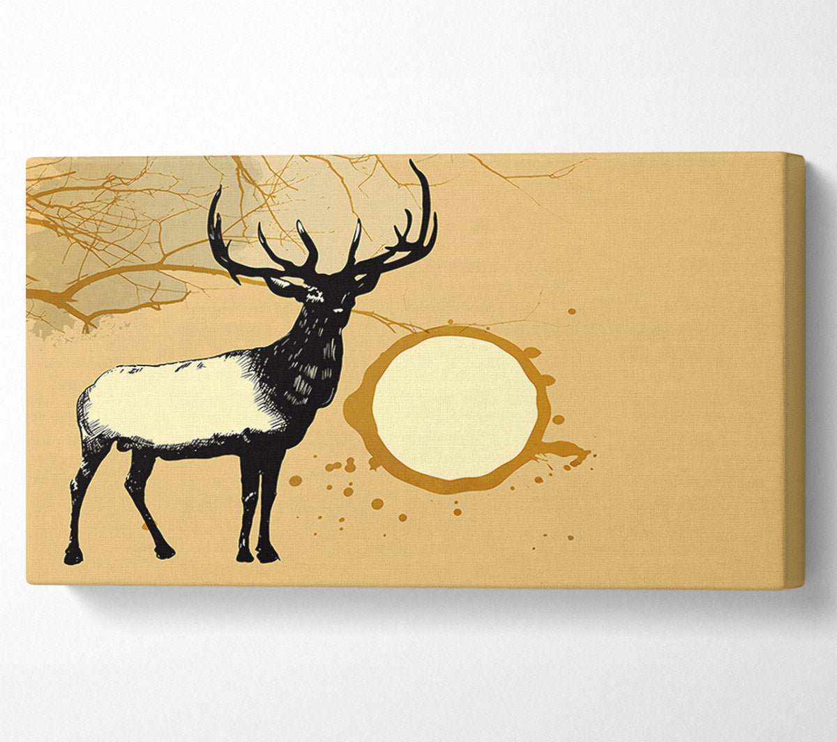 Stag In The Golden SunA Canvas Wall Art