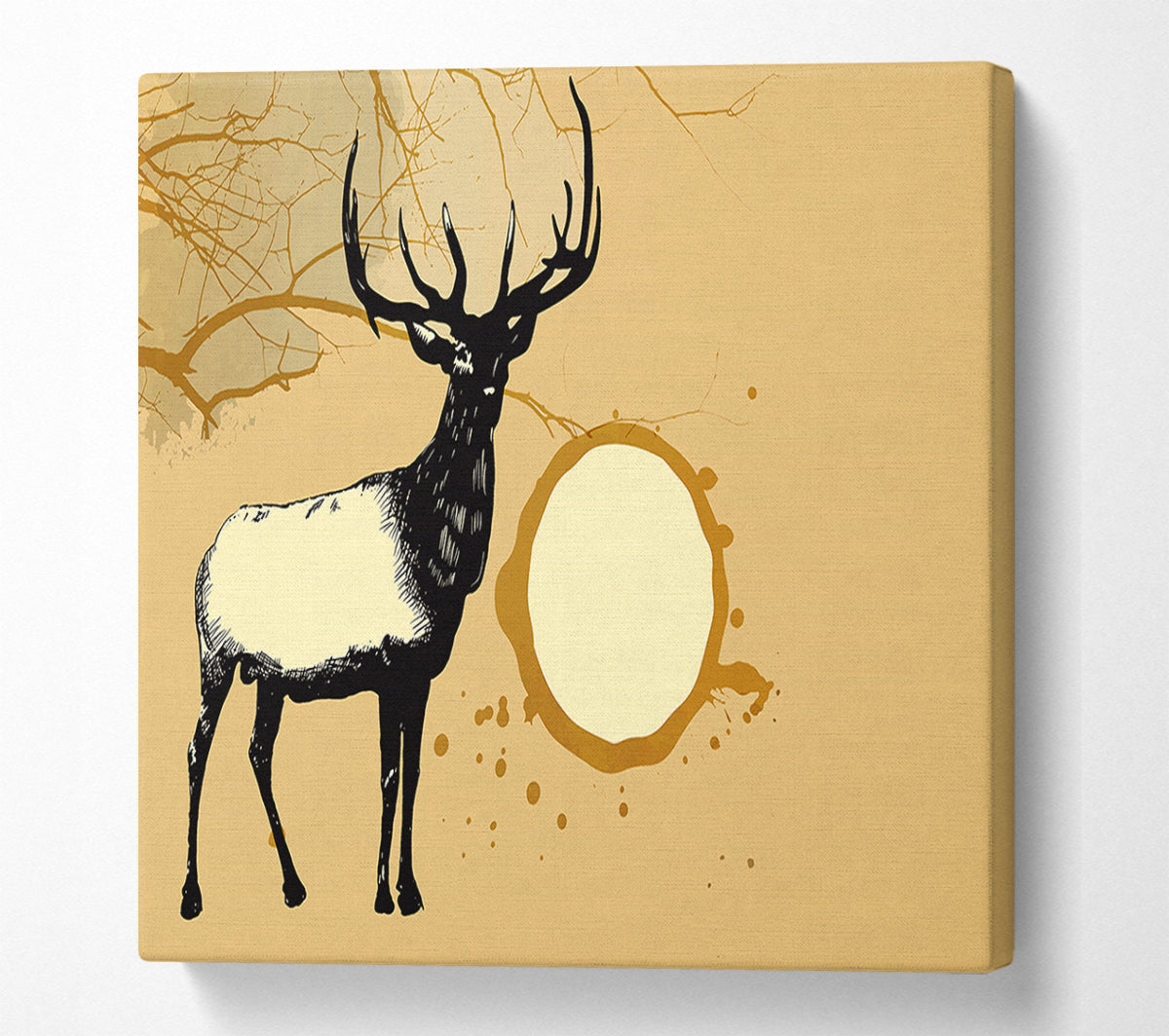 Stag In The Golden SunA Canvas Wall Art