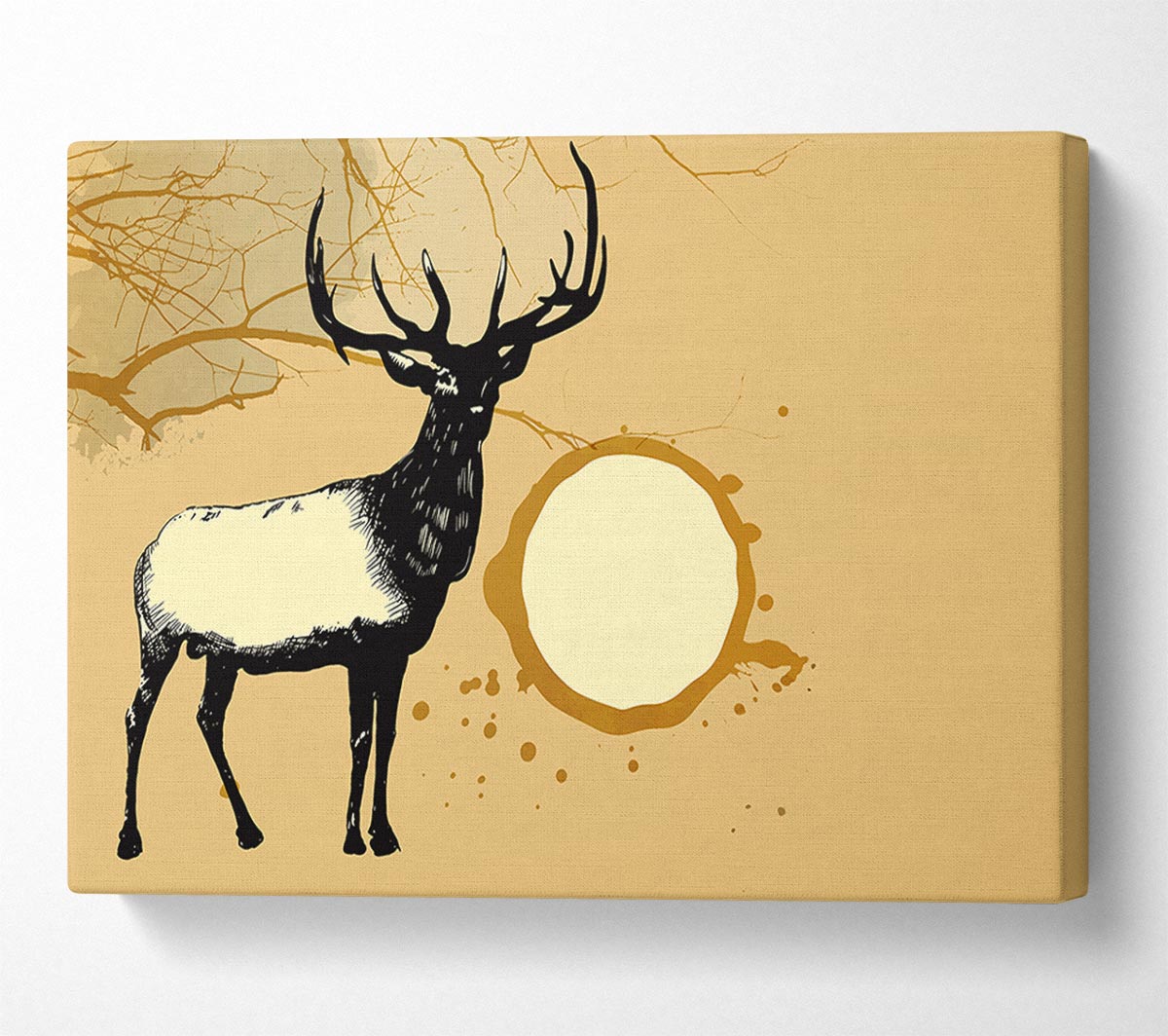 Stag In The Golden SunA Canvas Wall Art