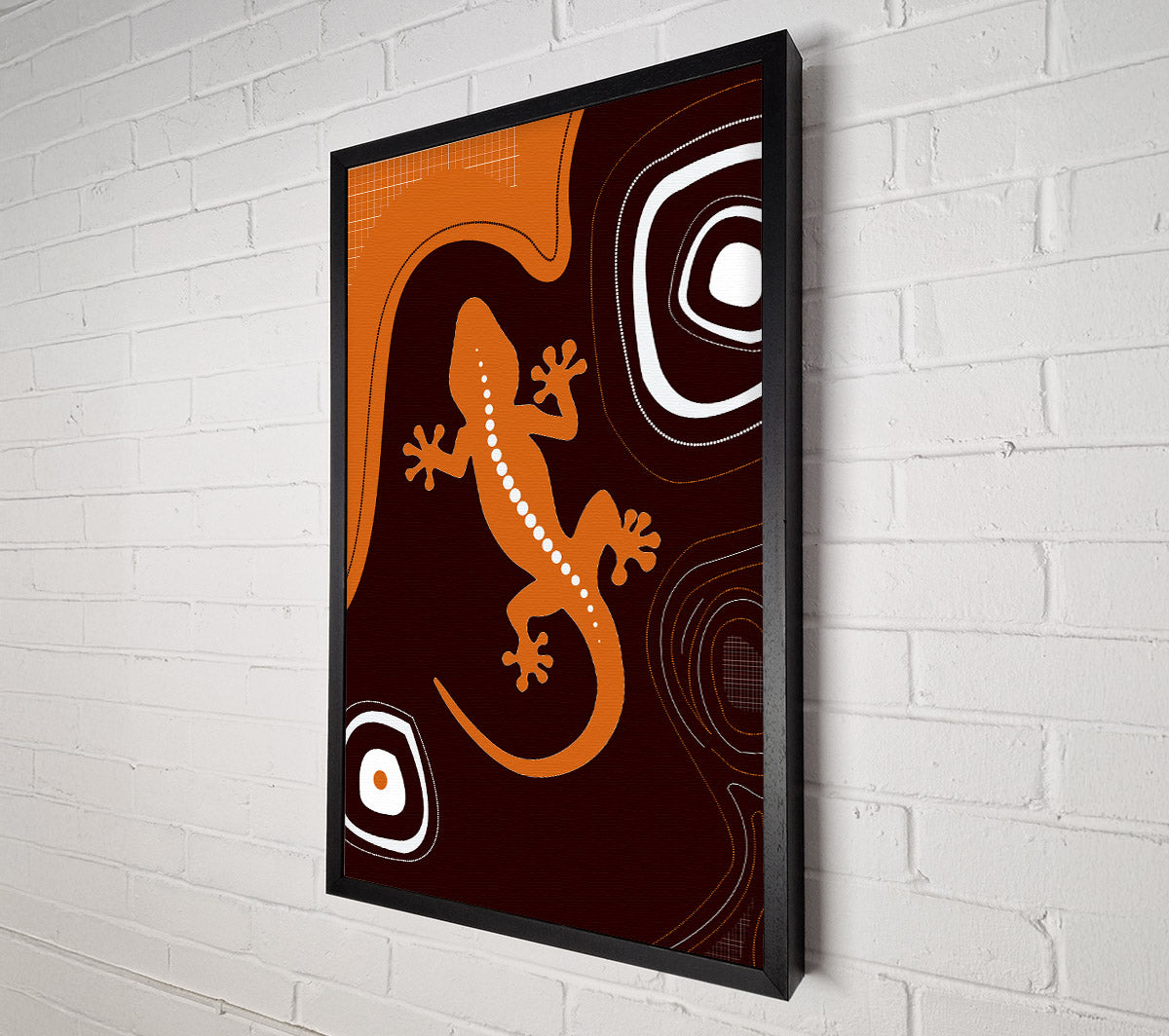 Aboriginal Lizard 3 Canvas Wall Art