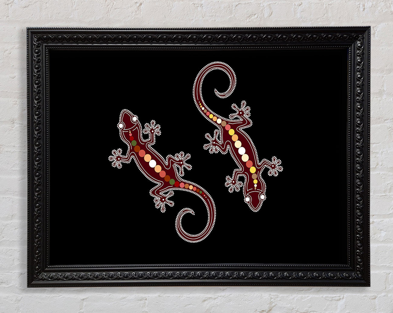 Aboriginal Lizard 4 Framed Print
