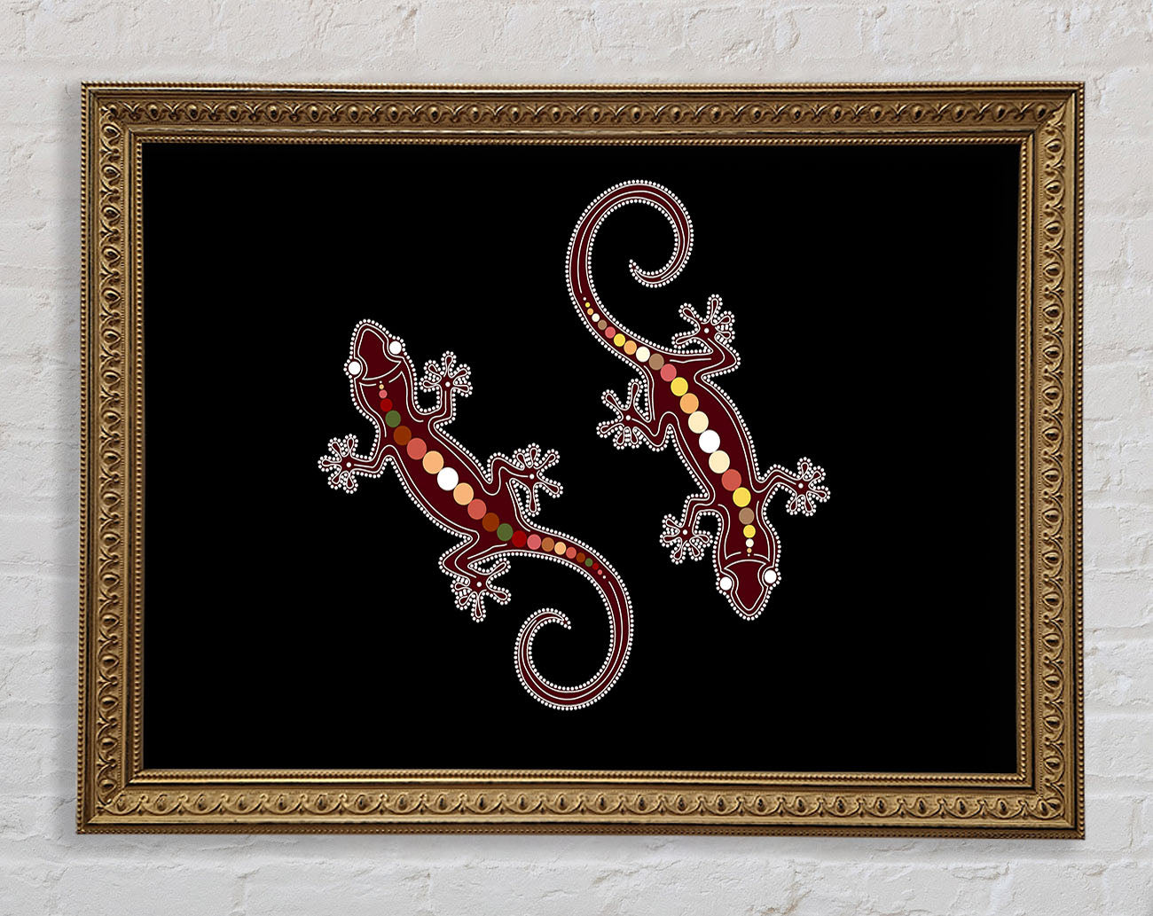 Aboriginal Lizard 4 Framed Print