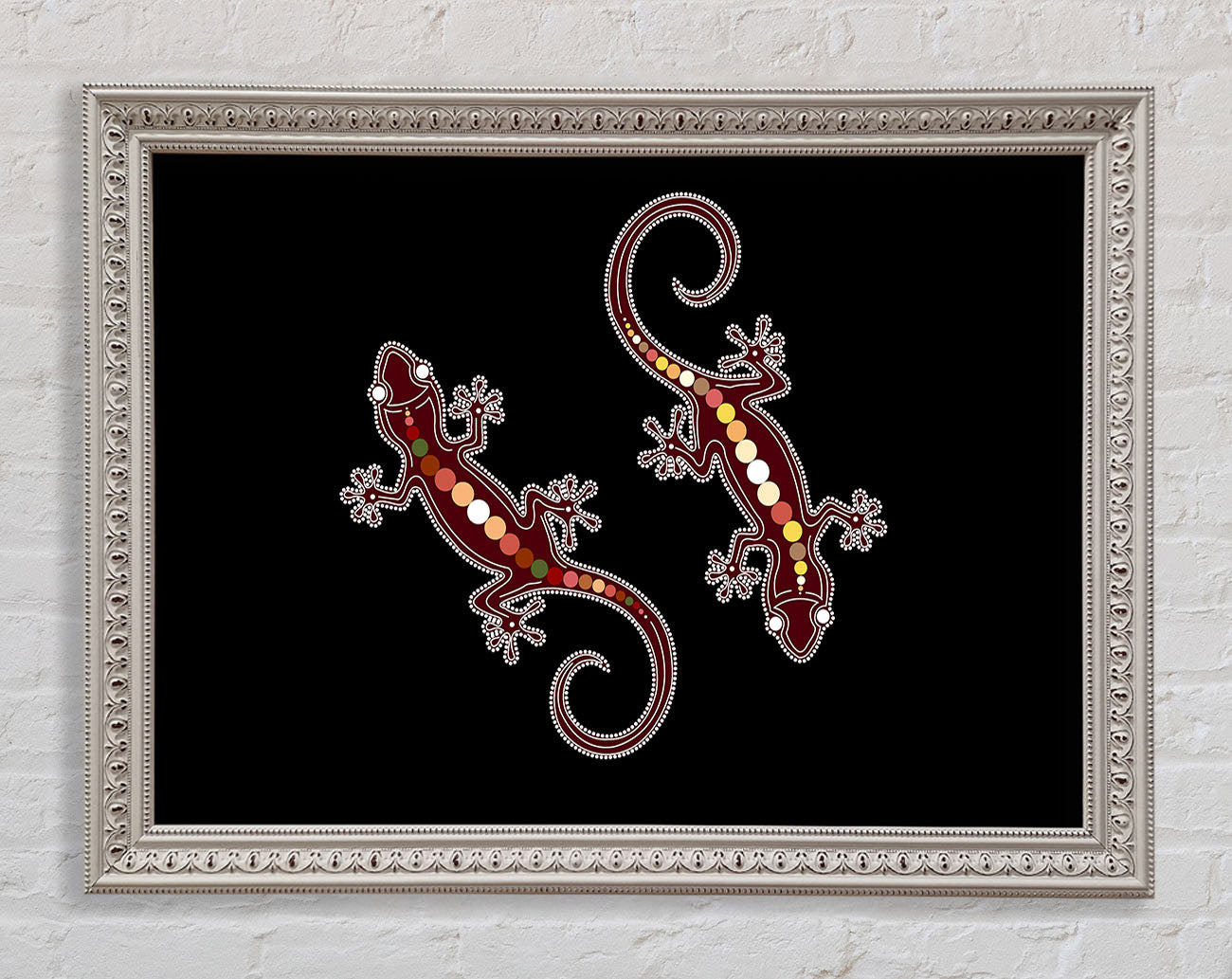 Aboriginal Lizard 4 Framed Print
