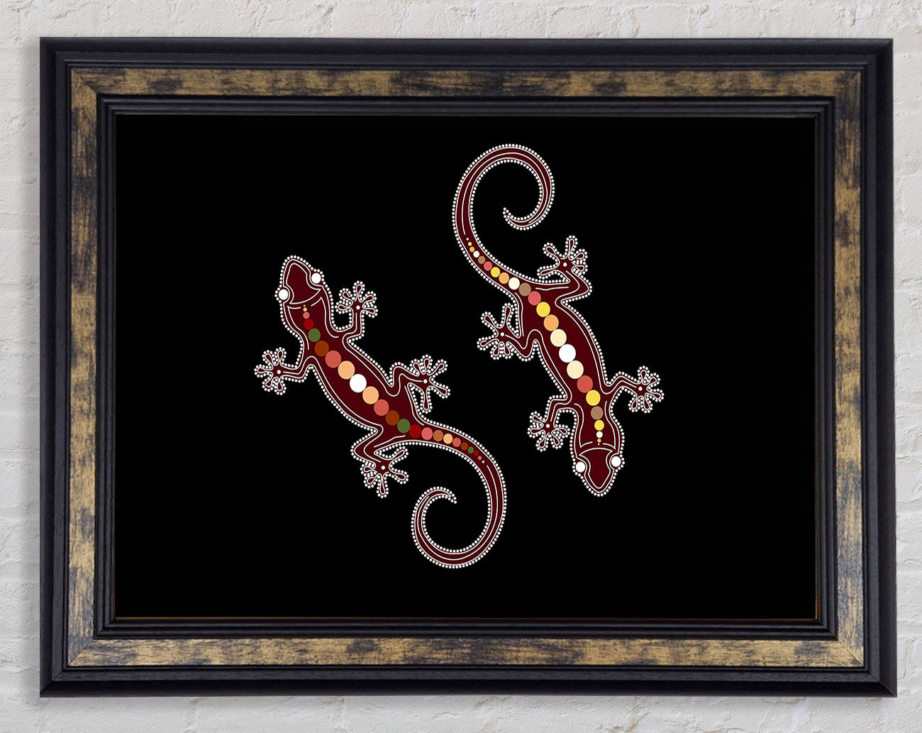 Aboriginal Lizard 4 Framed Print