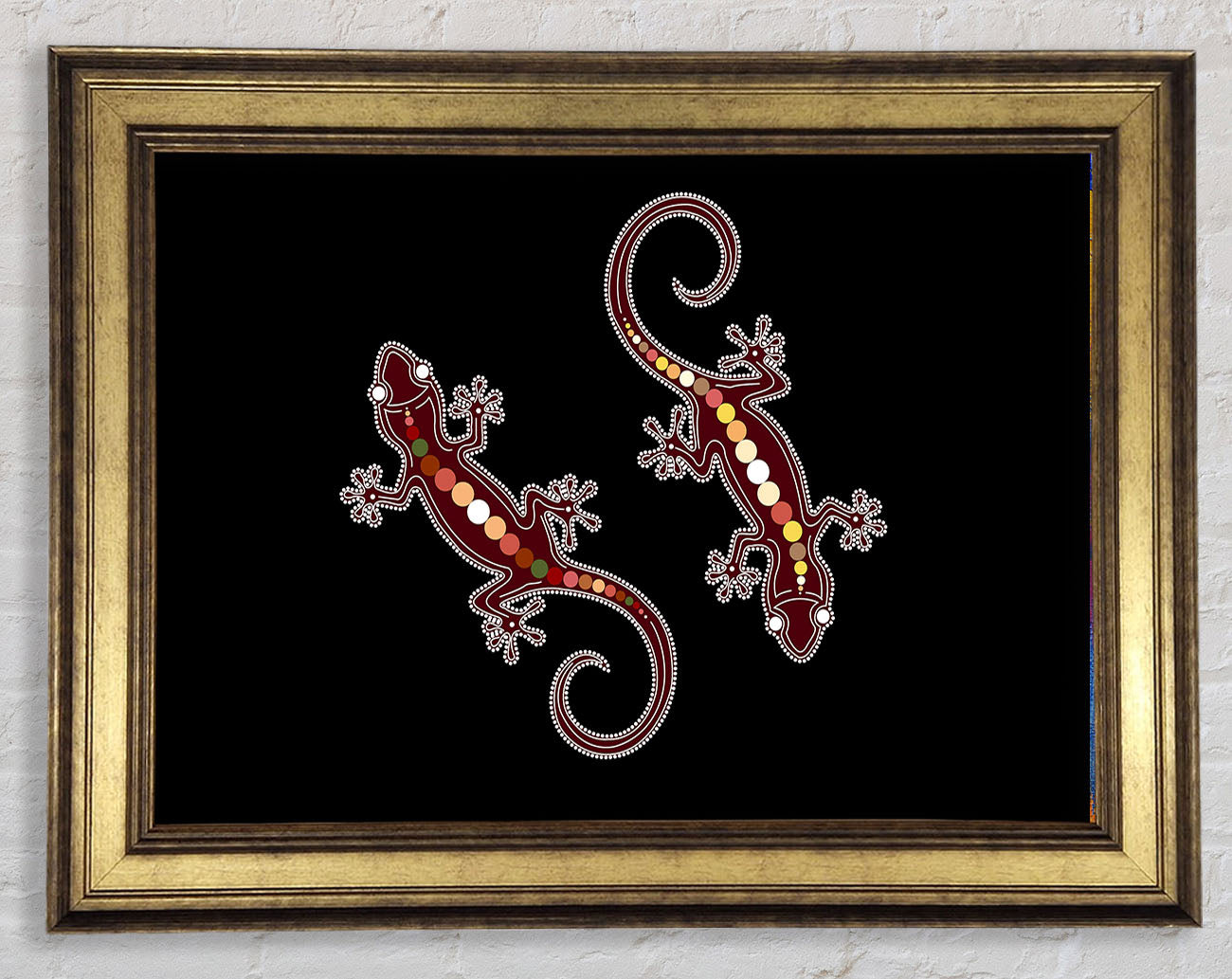 Aboriginal Lizard 4 Framed Print