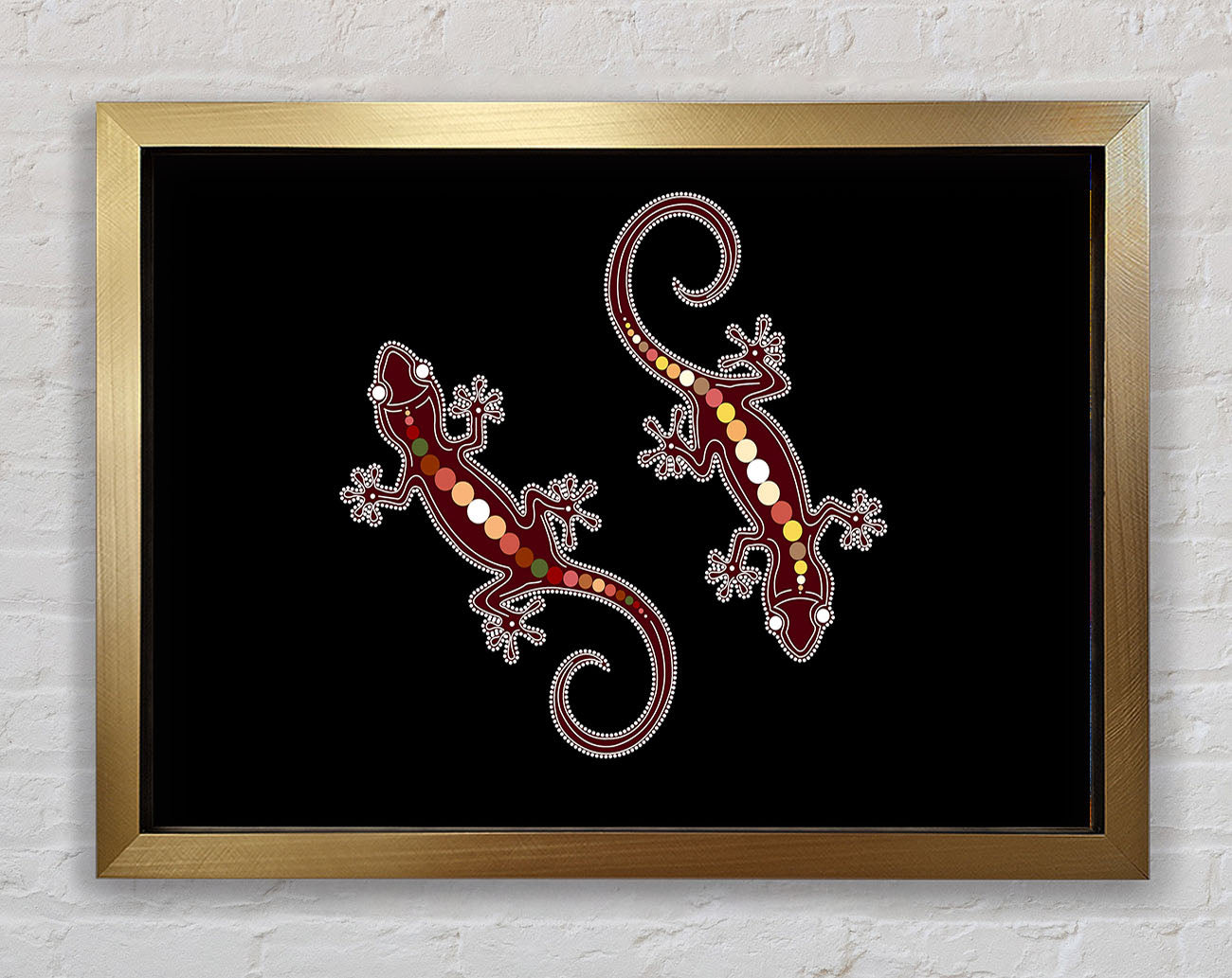 Aboriginal Lizard 4 Framed Print