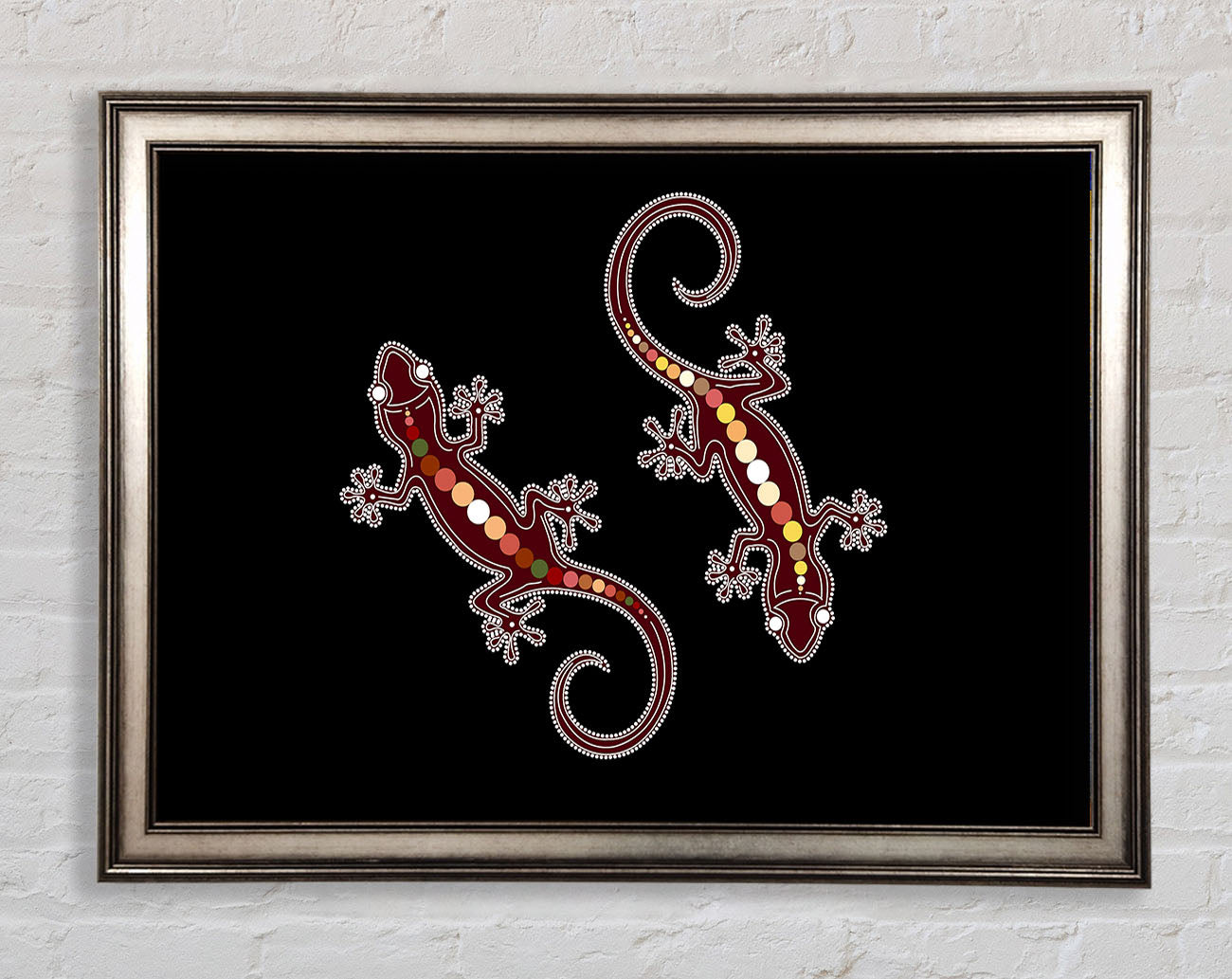 Aboriginal Lizard 4 Framed Print