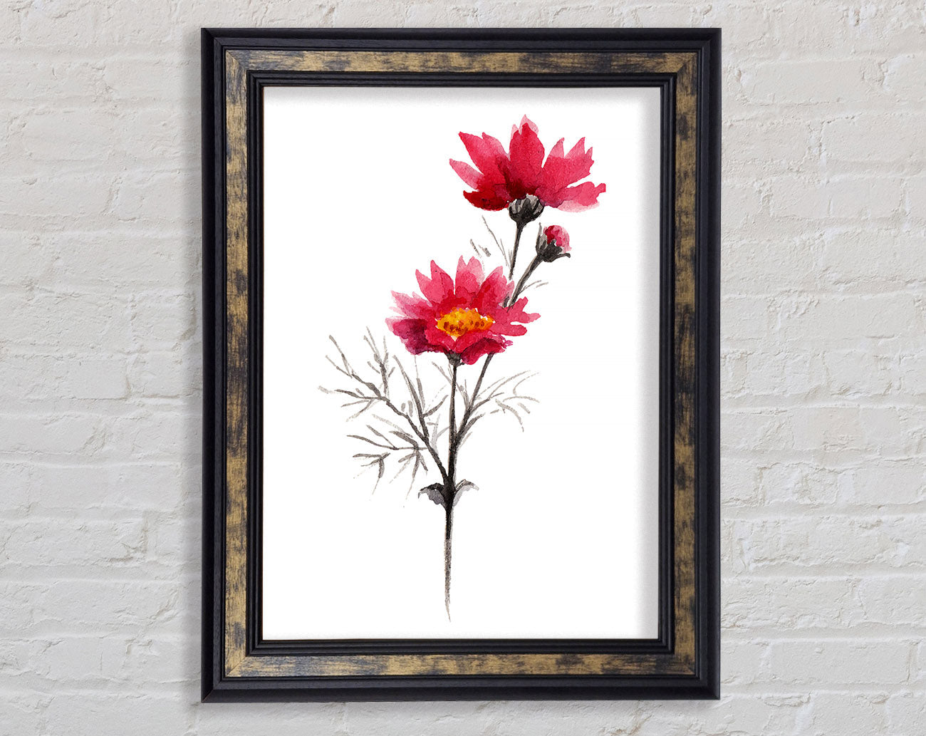 Pink Flower Spray Framed Print