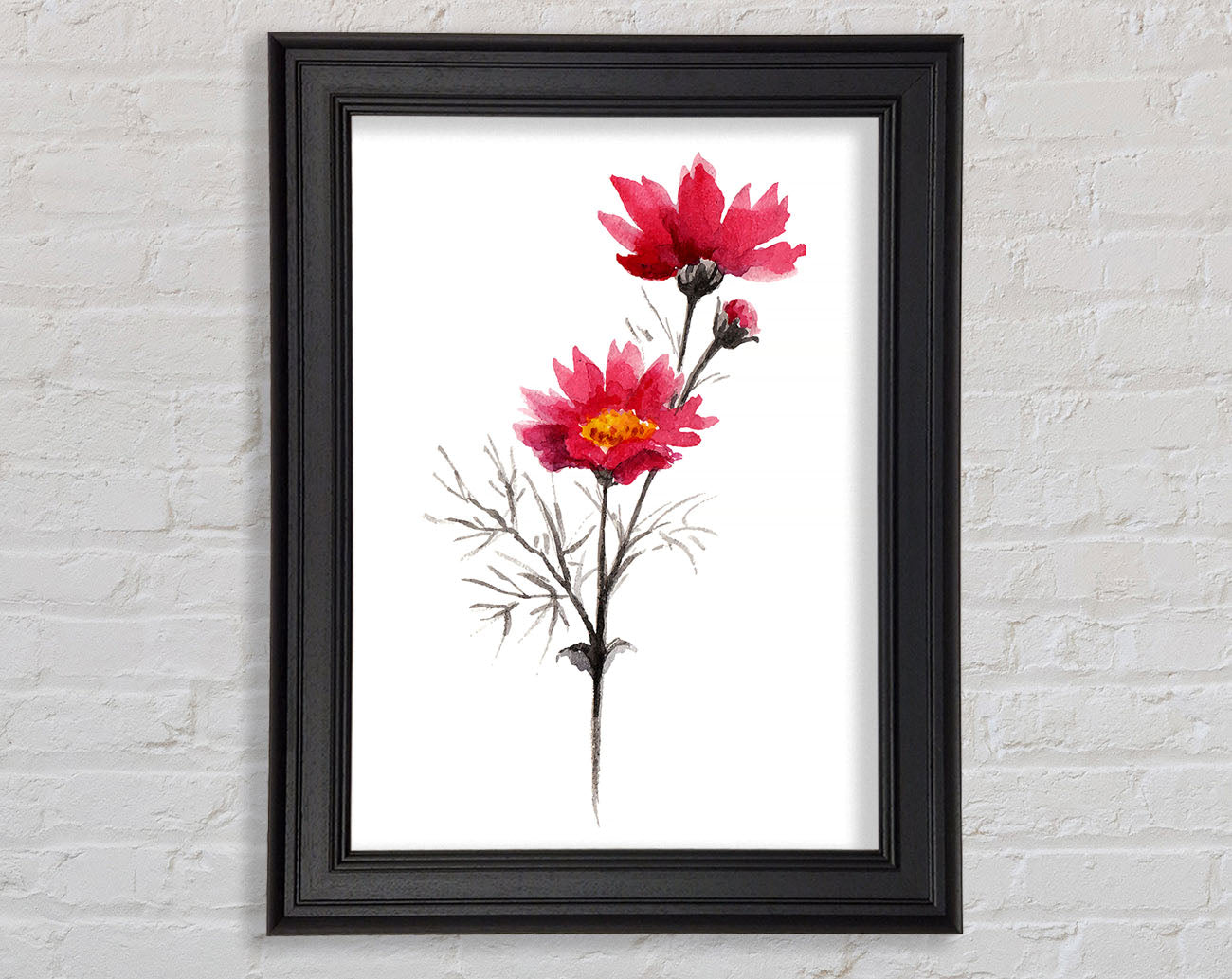 Pink Flower Spray Framed Print
