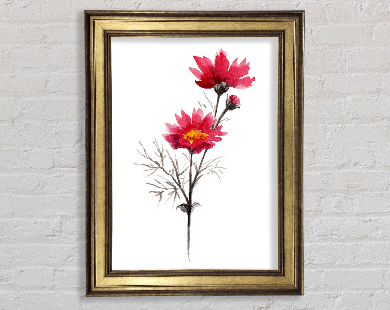 Pink Flower Spray Framed Print