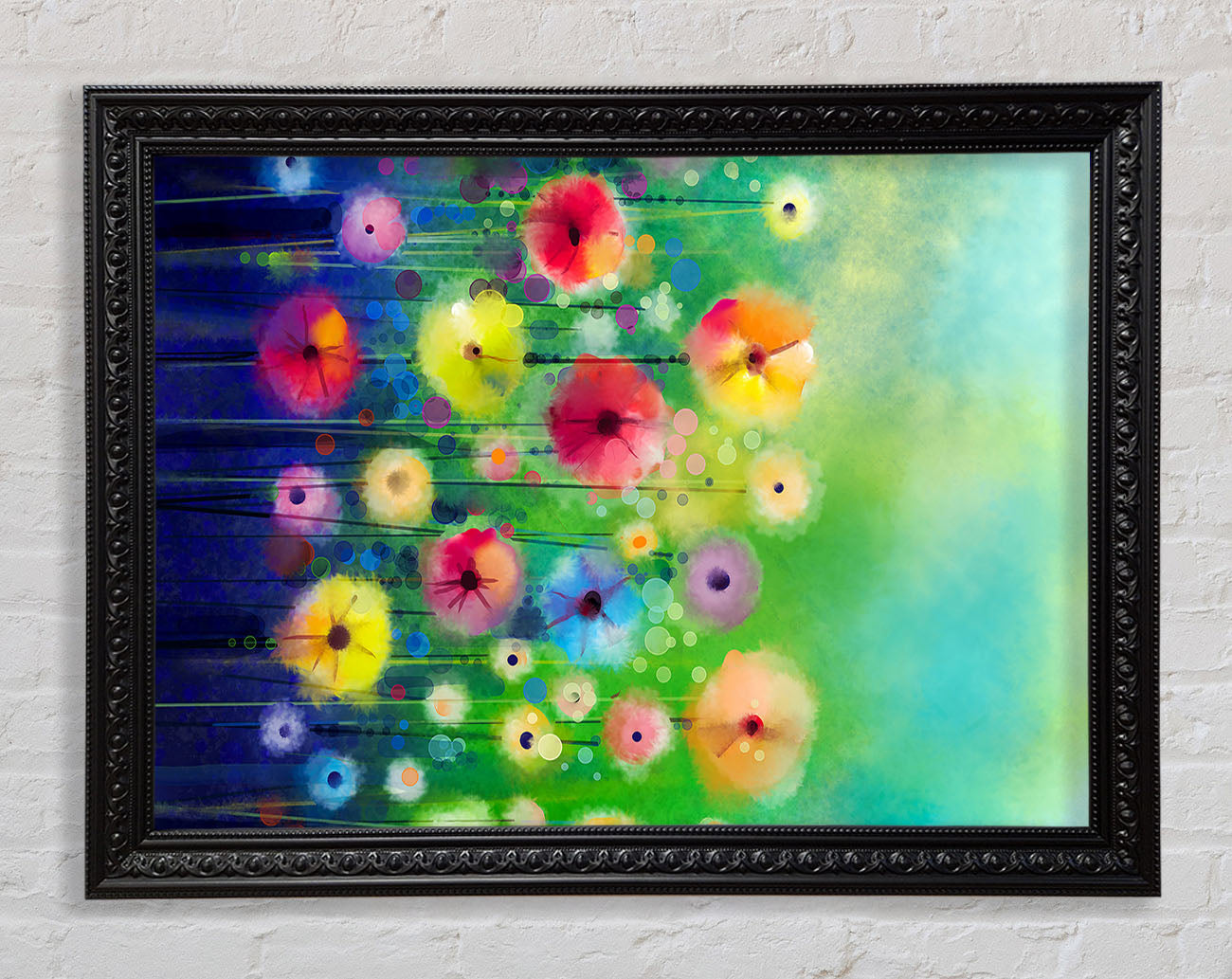 Psychedelic Flower Garden Framed Print