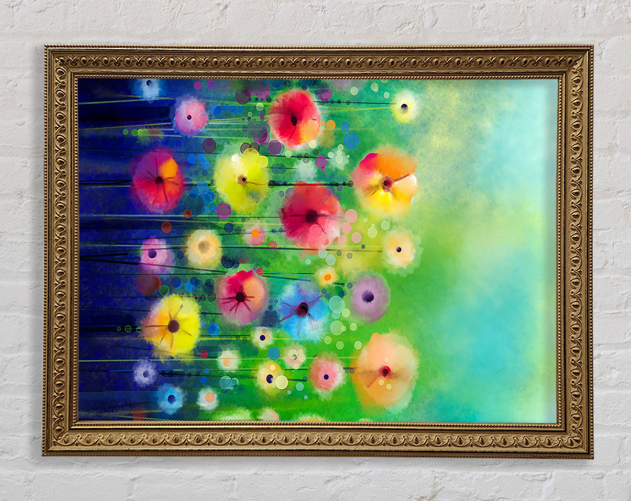 Psychedelic Flower Garden Framed Print