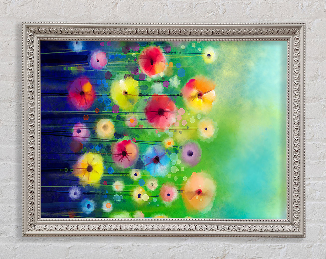 Psychedelic Flower Garden Framed Print