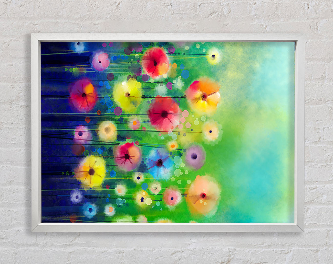 Psychedelic Flower Garden Framed Print