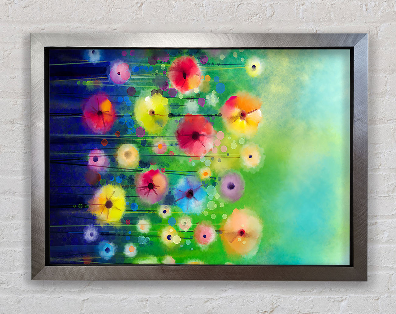 Psychedelic Flower Garden Framed Print