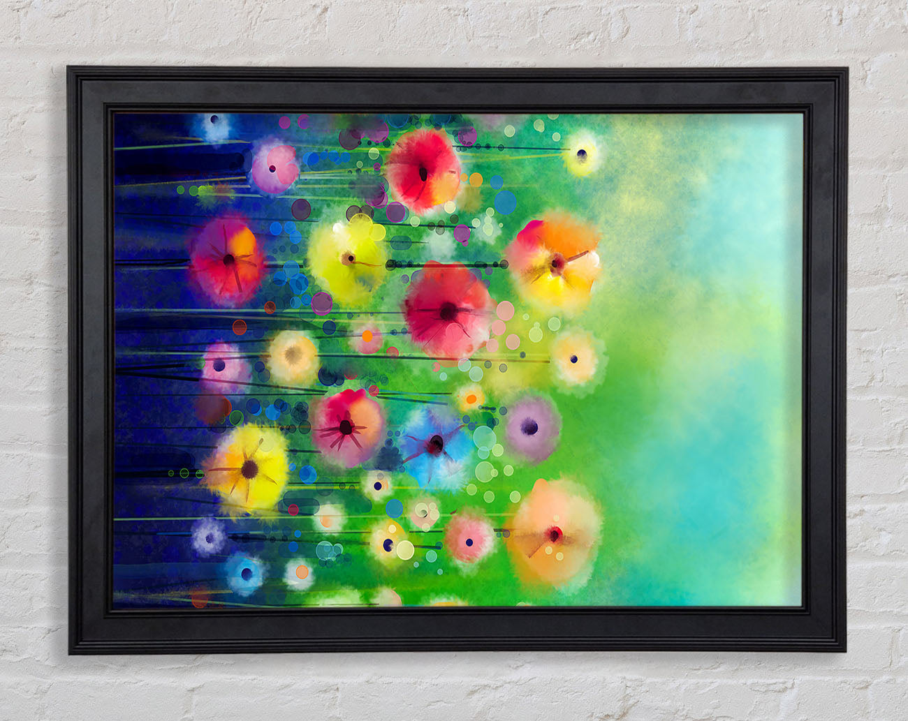 Psychedelic Flower Garden Framed Print