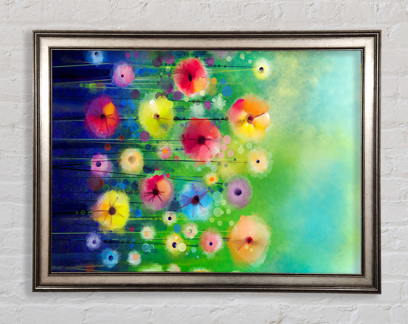 Psychedelic Flower Garden Framed Print
