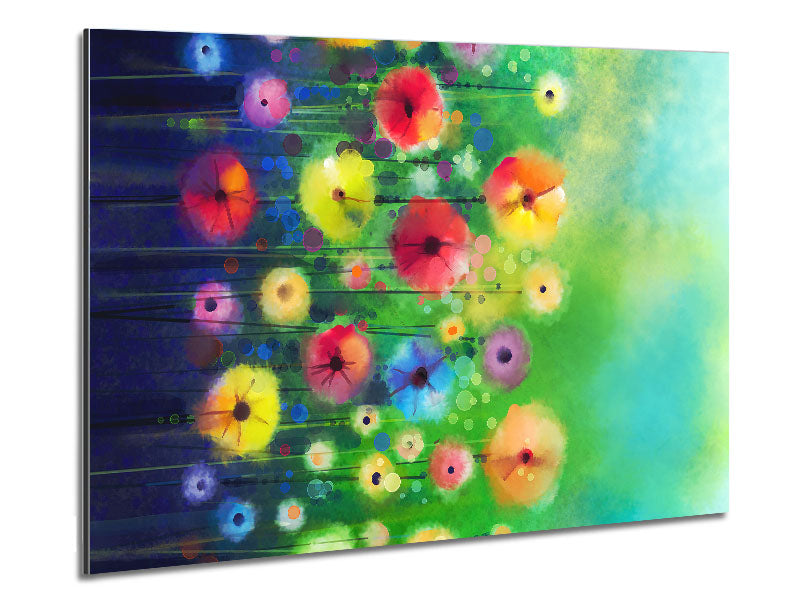 Psychedelic Flower Garden Metal Print