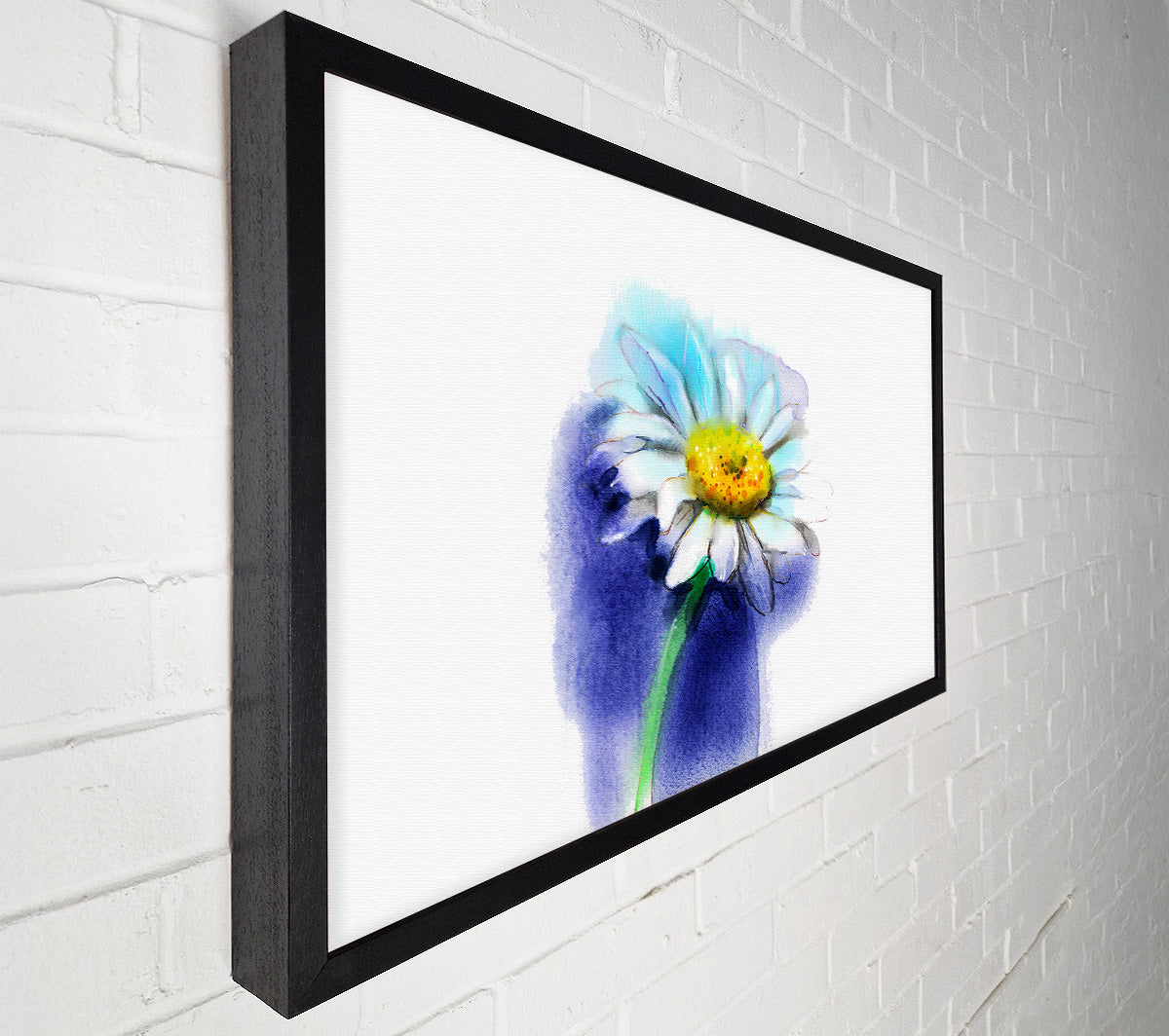 White Daisy Blues Canvas Wall Art