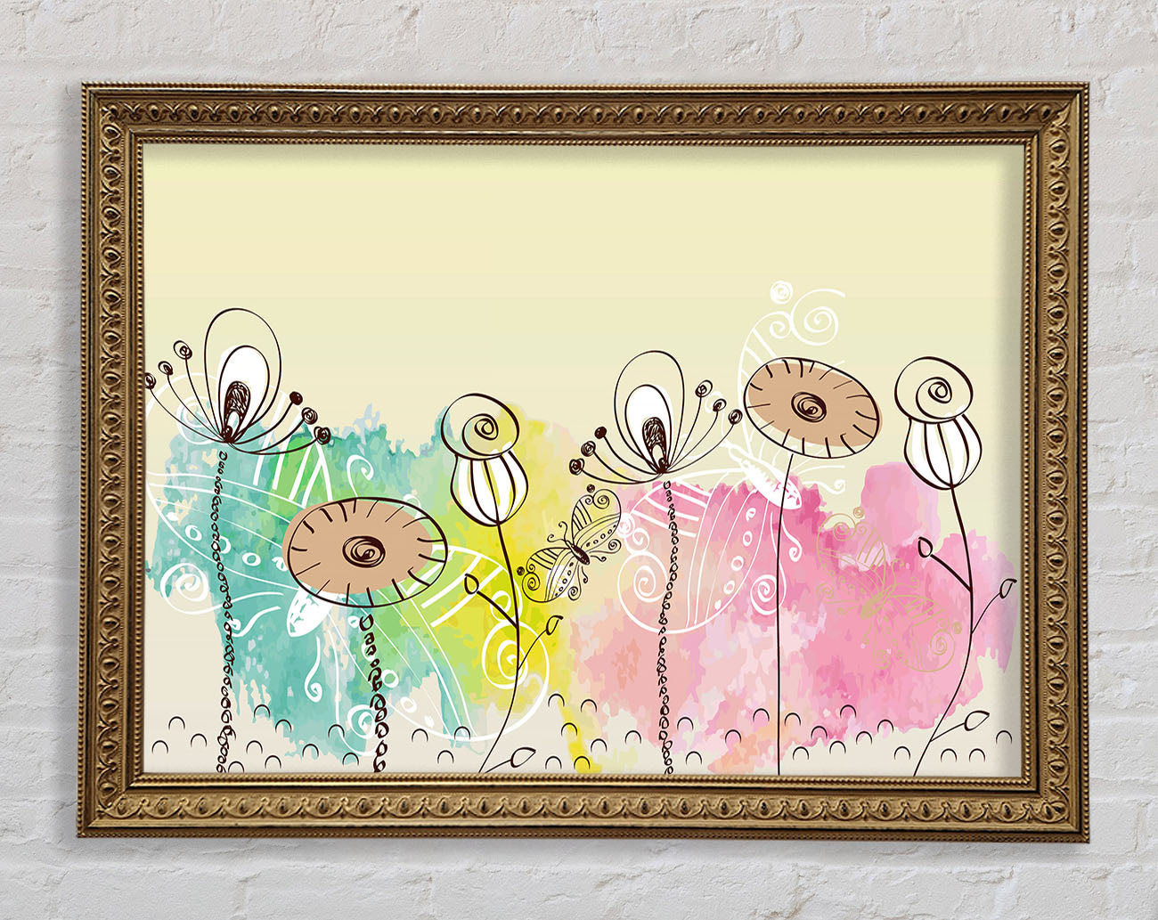 Pastel Garden Framed Print