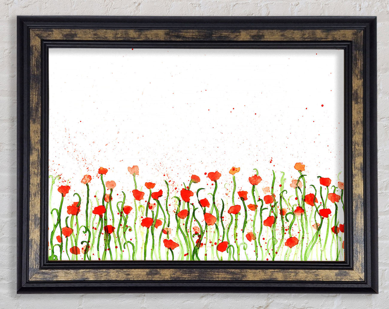 Red Poppy Garden Splash Framed Print