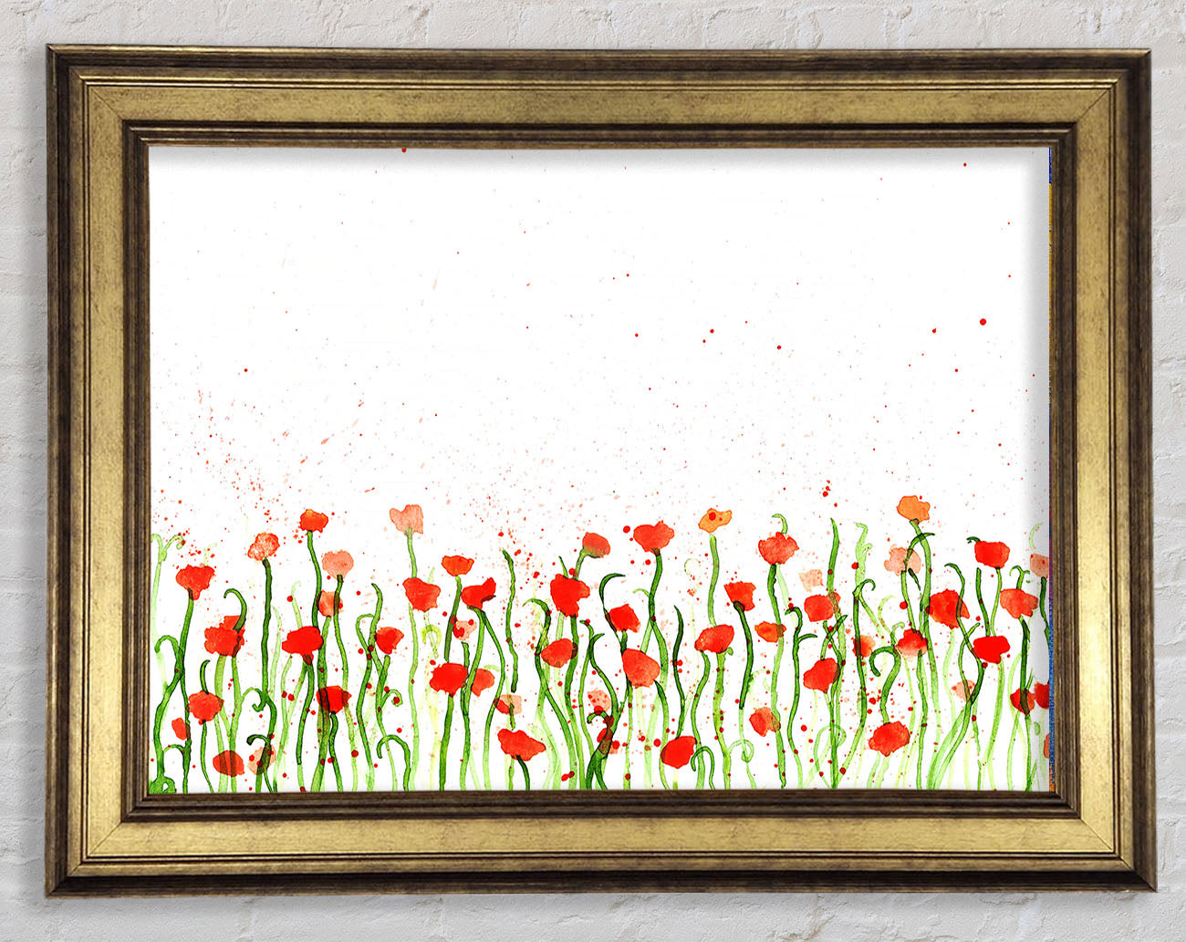Red Poppy Garden Splash Framed Print