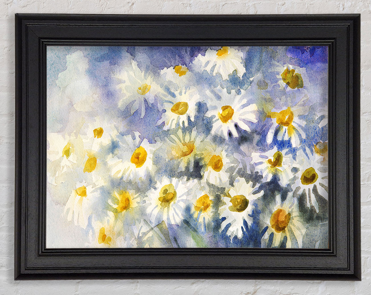 Abstract Daisy Blues Framed Print
