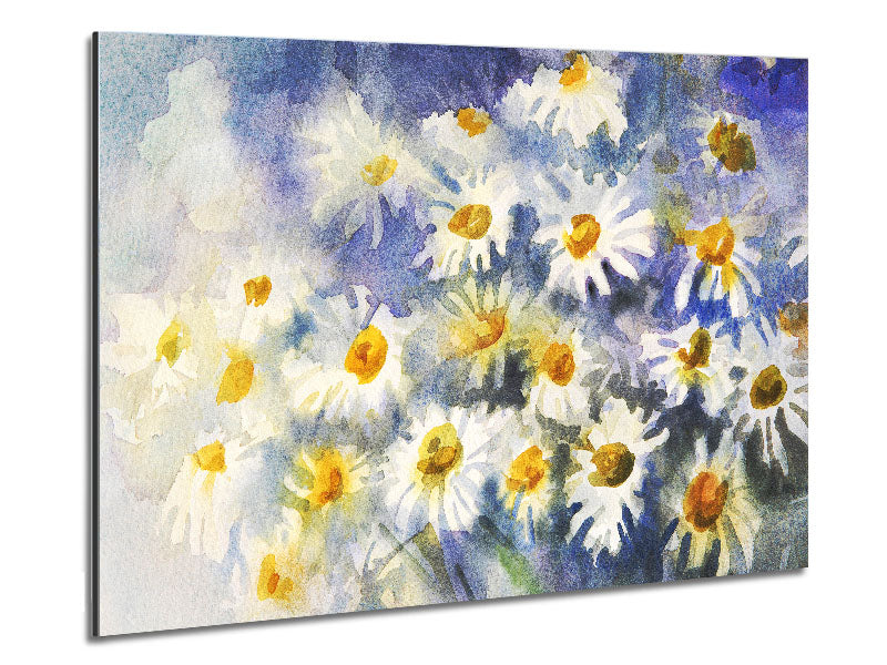 Abstract Daisy Blues Metal Print