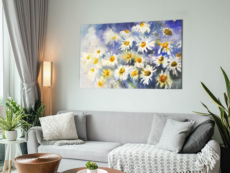 Abstract Daisy Blues Metal Print