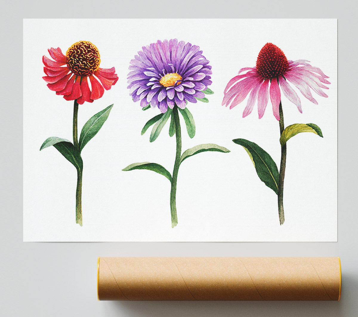 Trio Of Garden Flowers Print