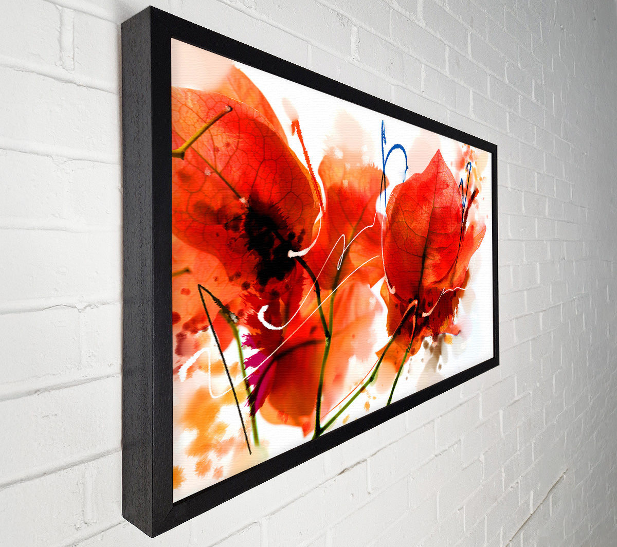 Red Autumn Leaves Canvas Wall Art