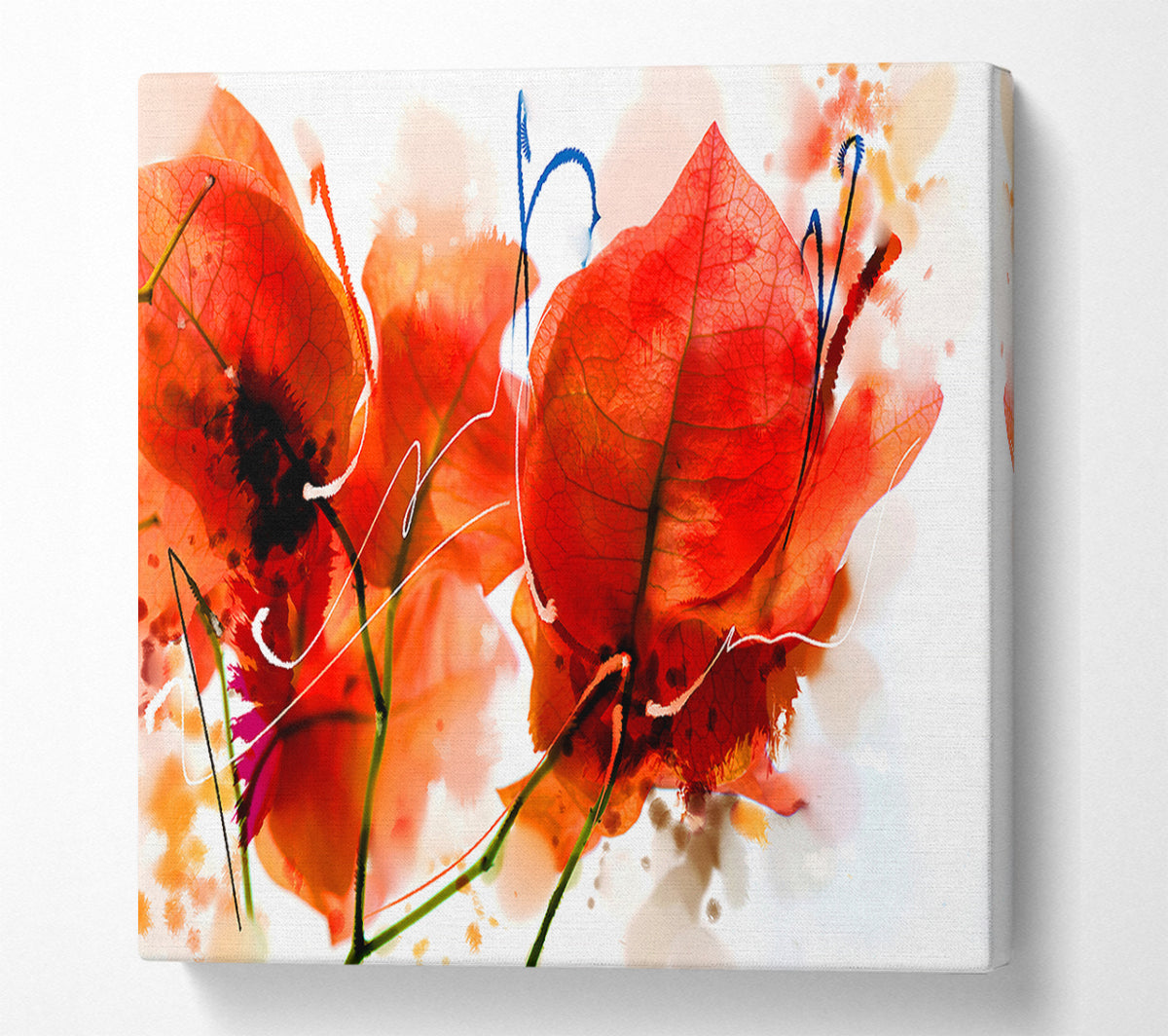 Red Autumn Leaves Canvas Wall Art