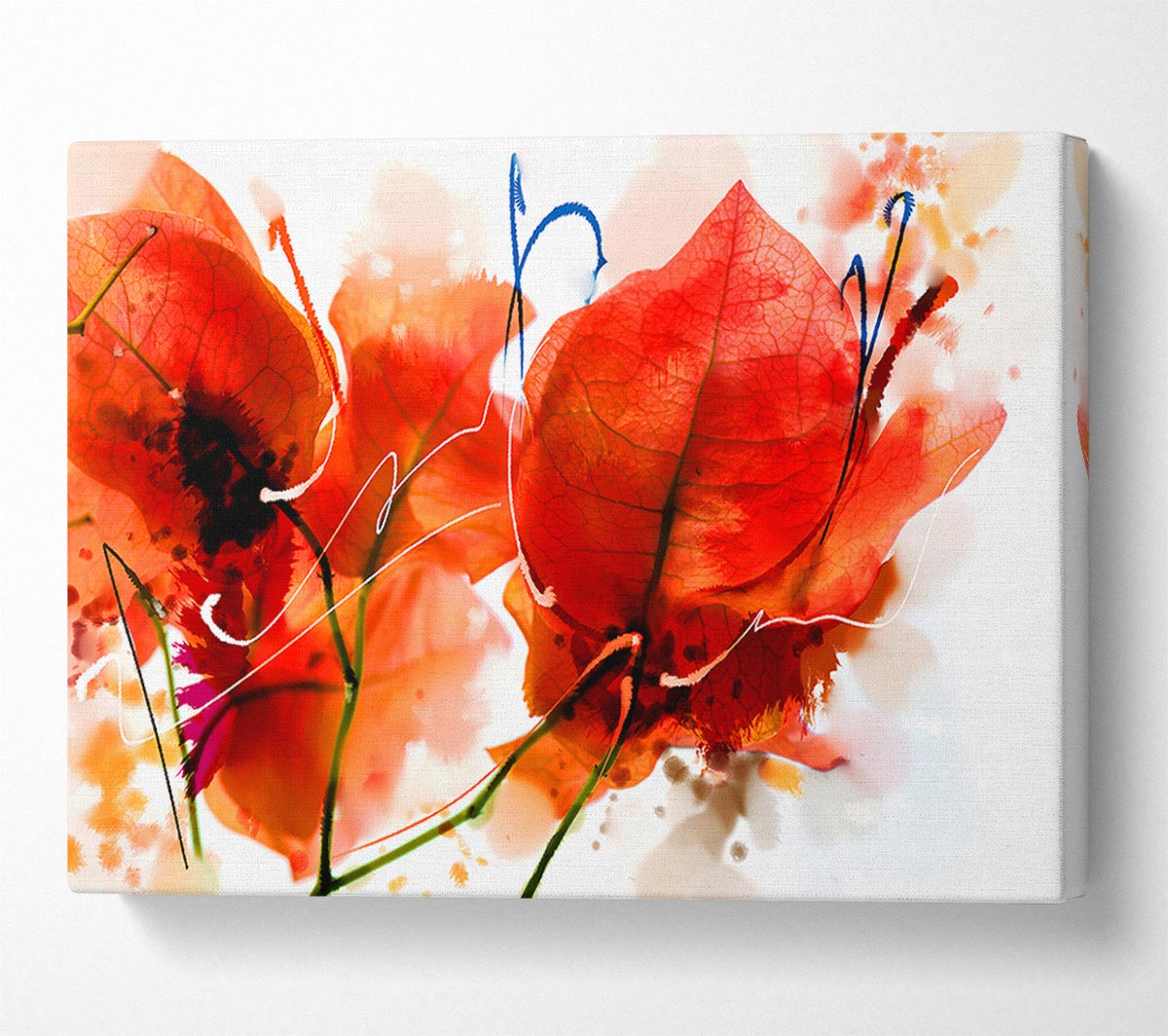 Red Autumn Leaves Canvas Wall Art