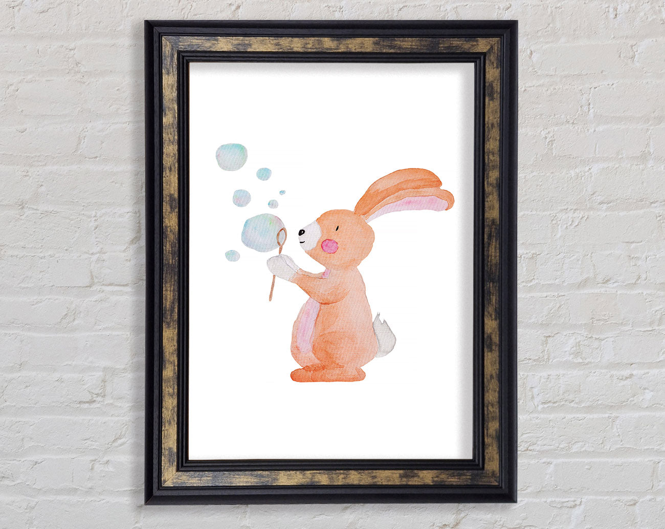 Bunny Bubble Love Framed Print