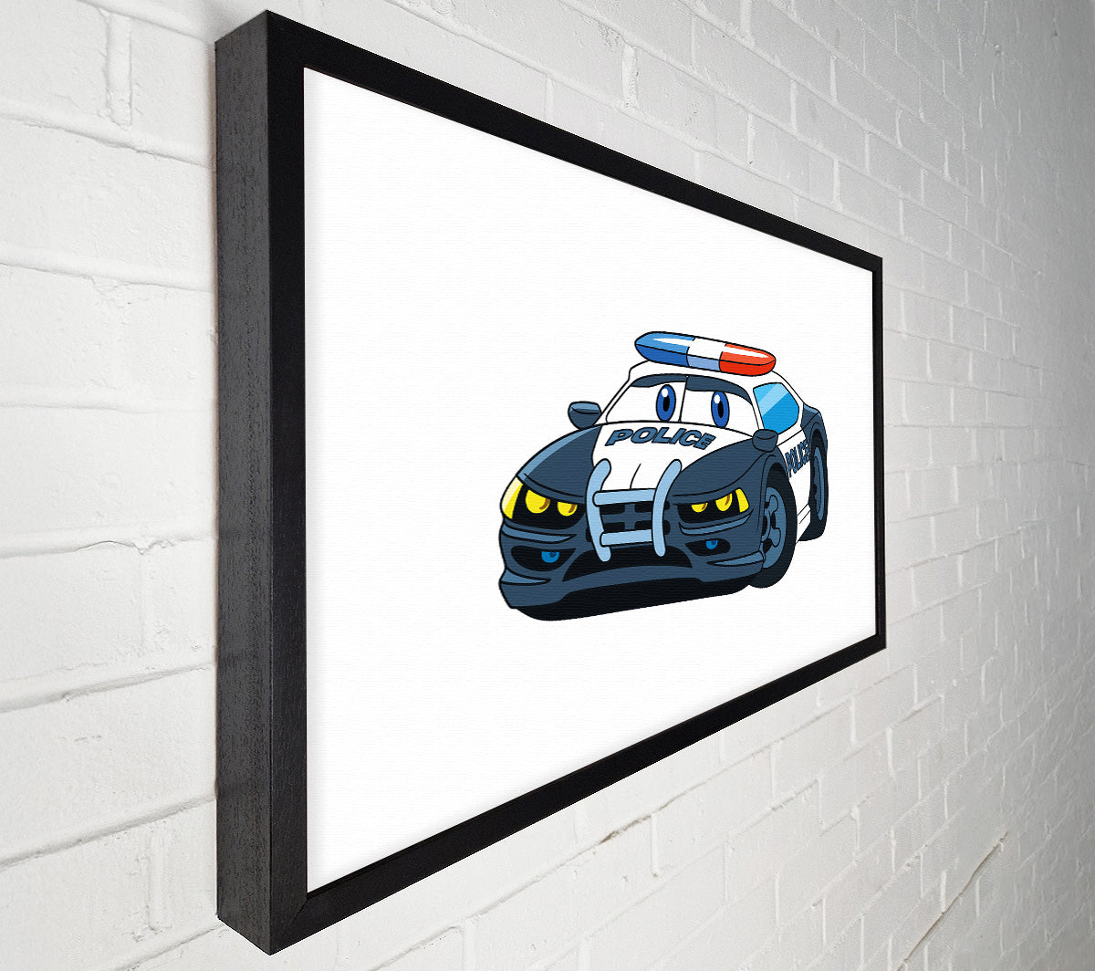 Police Car Love Canvas Wall Art
