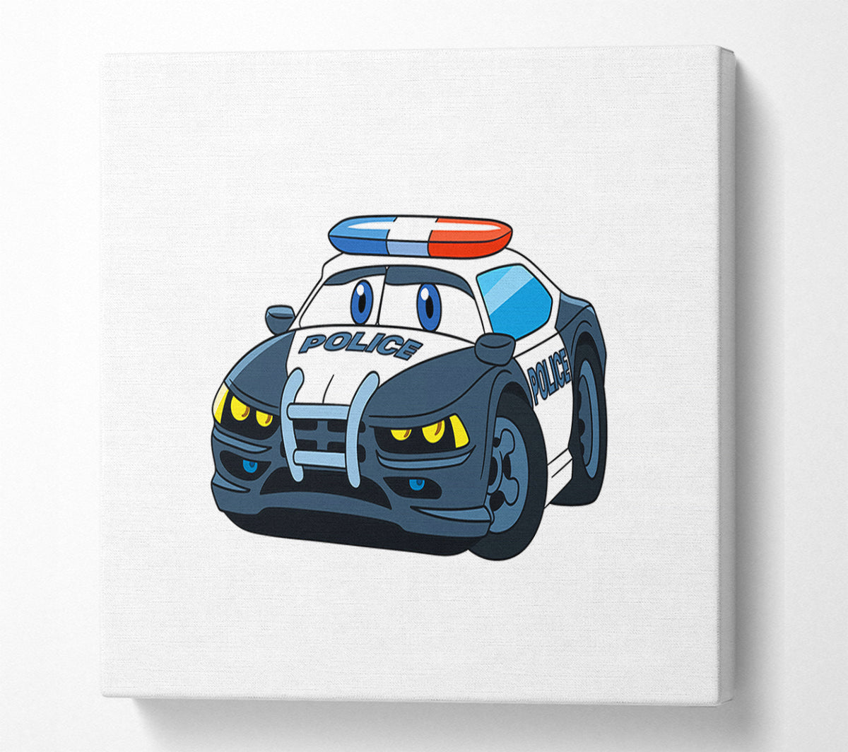 Police Car Love Canvas Wall Art